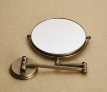 Antique bathroom copper eight-inch makeup mirror Makeup mirror retro simple folding double-sided beauty mirror wall hanging telescopic mirror