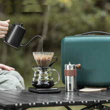 Outdoor hand brewed coffee set, camping travel portable gift box, hand brewed pot with scale, hand cranked grinder, coffee gift box