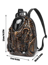 Fashionable and unique shaped backpack, personalized Iron Blood Warrior street punk style unisex backpack