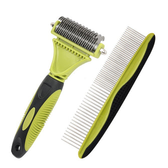 Pet supplies - Knotting comb, straight comb, nail clipper, file, hair trimmer, hair removal comb, cleaning and beauty set, 6-piece set