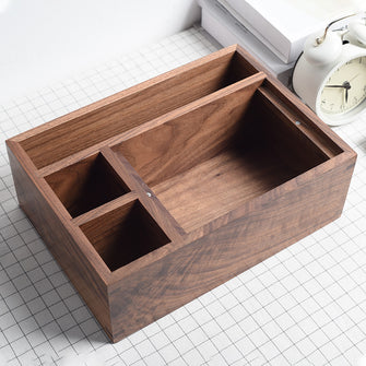 Black walnut tissue box, home tea table decoration, remote control, multifunctional storage box, paper drawer, retro office desk