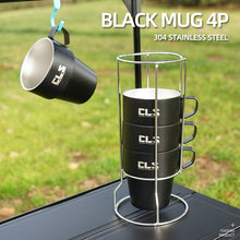 Outdoor 304 stainless steel camping cup 4-piece set, insulated and heat-resistant double-layer cup, coffee cup, water cup, beer cup