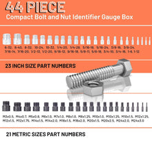 Nut and bolt thread inspector, 44 pieces set, in metric and imperial units, according to the Japanese standard