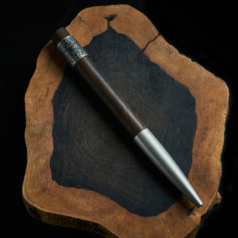 Steel and wood rotary signature pen under the pen - Reincarnation ebony