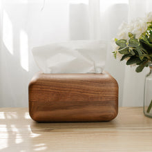 Creative wooden paper box, solid wood for living room, household napkins, storage, wooden box, black walnut tissue box