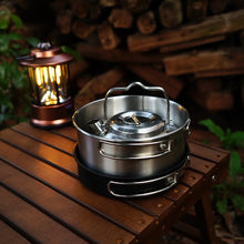 Outdoor pot camping stainless steel cookware 4-piece set, kettle, frying pan, cooking pot, self driving portable picnic set