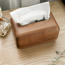 Creative wooden paper box, solid wood for living room, household napkins, storage, wooden box, black walnut tissue box