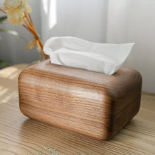 Creative wooden paper box, solid wood for living room, household napkins, storage, wooden box, black walnut tissue box