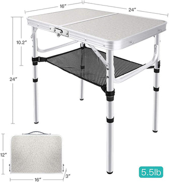 Camping table 60*40*60 Two-fold folding picnic table with net