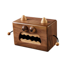 Little Monster Solid Wood Tissue Box Living Room Creative Paper Box Home Restaurant Cute Walnut Storage Tissue Box