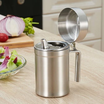 304 thick stainless steel oil pot with dust-proof cover, leak proof oil bottle, soy sauce bottle, vinegar pot, fragrant oil tank, kitchen supplies