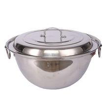 Stainless steel marching pot mutton soup pot thickened commercial hotel outdoor camping army pot two ear large wok