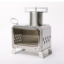 Camping Outdoor Stainless Steel Portable Desktop Camping Firewood Stove Observation Window Heating Stove Firewood Stove