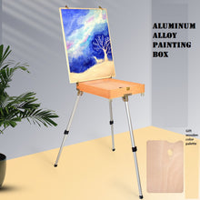 Red beech wood aluminum alloy foot oil painting box sketching painting box aluminum alloy oil painting box beech wood painting box