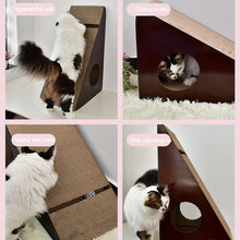 Corrugated paper large cat nest, cat scratching board, cat grinding paw toy with multiple sides available, triangular bell for wall mounted delivery