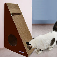 Corrugated paper large cat nest, cat scratching board, cat grinding paw toy with multiple sides available, triangular bell for wall mounted delivery