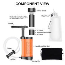 Outdoor individual water purifier, emergency direct drinking, portable filtration device, multi-layer pump water dispenser for outdoor survival