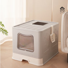 Extra large cat litter box, fully enclosed, top in folding drawer, splash proof, deodorizing, cat toilet, cat supplies