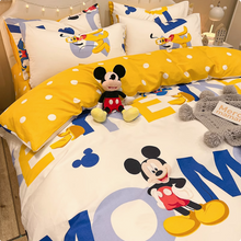 Disney pure cotton bedding 4-piece set, cartoon children's bedding set, dormitory 3-piece set, men's duvet cover, bed sheet, bedsheet