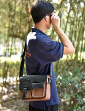 Men's Handheld Single Shoulder Cross Shoulder Official Document Business Backpack Multi functional Leather Designer Office Messenger Computer Cross Mail Delivery