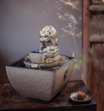 Daily wealth, flowing water, generating wealth, ornaments, circular water scenery, new Chinese style office, front desk, tea room, desktop, opening gifts