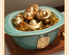 Ceramic treasure trove ornaments attract wealth, new Chinese style home, living room, office high-end decorations, opening gifts