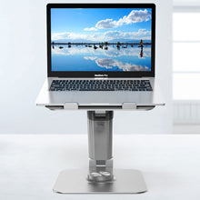 Cross border aluminum alloy folding and lifting computer stand, capable of standing for work, 360 ° rotating laptop stand