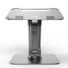 Cross border aluminum alloy folding and lifting computer stand, capable of standing for work, 360 ° rotating laptop stand