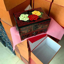 Traditional lacquerware craft jewelry box handmade lacquer painting bridal gift box wedding jewelry storage box design