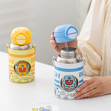 New pure titanium children's insulated cup, baby straw water cup, cartoon gift box, high-end gift box, kindergarten kettle