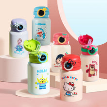 Cup Bear Intelligent Insulated Cup Display Warm Children's Water Cup Circle Kitty Kindergarten Student Elsa Straw Water Bottle