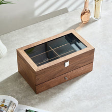 L2K glasses, sunglasses, watch storage box, jewelry box, large capacity multi-layer multi grid wooden sunglasses box, high