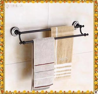 Black antique towel rack Bath towel rack all copper European vintage bathroom shelf bathroom hardware pendant set