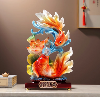 Every year, there is a surplus of brocade, carp, wealth, decoration, living room, home, wine cabinet, moving to a new home, office decoration is like a fish in water