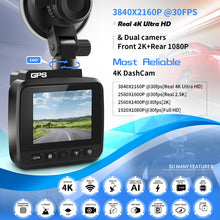 V52 Novatek 4K driving recorder single front recording 4K double recording front 2K rear 1080P with wifi hidden