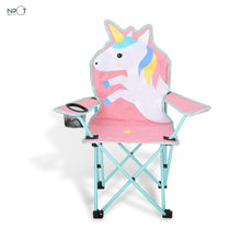 YG-K001 Outdoor Cartoon Animals Folding Kids Camping Chair With Cup Holder And Carry Bag unicorn