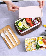 1200ml Plastic Microwave Safe portable insulated lunch food container set Bento Lunch Box Kids with bamboo lid for take away