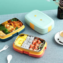 Environmentally friendly metal food container lunch box stainless steel three-in-one lunch box