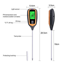 Battery Powered 4 in 1 soil survey instrument tester Lighting soil moisture temperature PH