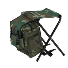 2 in 1 Outdoor Fishing Chair Foldable Camping Stool Portable Backpack Cooler Insulated Picnic Bag Hiking Seat Table Bear Bag