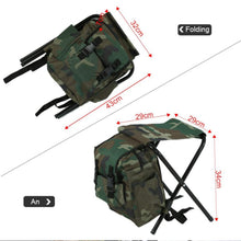 2 in 1 Outdoor Fishing Chair Foldable Camping Stool Portable Backpack Cooler Insulated Picnic Bag Hiking Seat Table Bear Bag