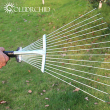 Wholesale 15 tines stainless steel rake lawn grass retractable garden leaf rakes