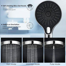 AR6 High Pressure 5 inch Hand Shower Head Set with 60" Hose Powerful Spray Showerhead ACS