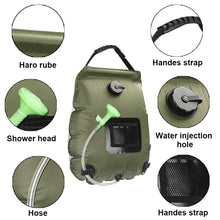 20L Water Bags Outdoor Camping Solar Shower Bag Foldable Heating Camp