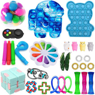 Release decompression toy set pinch music release decompression DIY squeeze dice pull rope magic cube toy