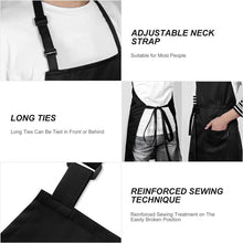 2pcs Adjustable Kitchen Apron Waterproof Oil-Proof Cooking Professional Chef for Women Men (Black/white)