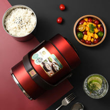 Stainless Steel 304 Vacuum Insulated Thermal Food Carrier Portable Round Lunch Box Tiffin Box Heat Preservation Pot