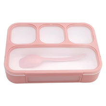 Plastic Student Portable Sealed Bento Box Simple Divider Kids Lunch Box With Spoon