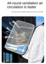 2021 latest outing portable cat bag breathable cat large space transparent cat and dog bag pet backpack laser dog backpack