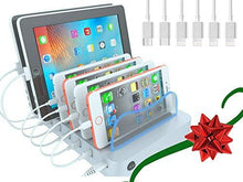 Hercules Tuff Charging Station Organizer for Multiple Devices - 6 Short Mixed Cables Included for Cell Phones, Smart Phones, Tablets, and Other Electronics